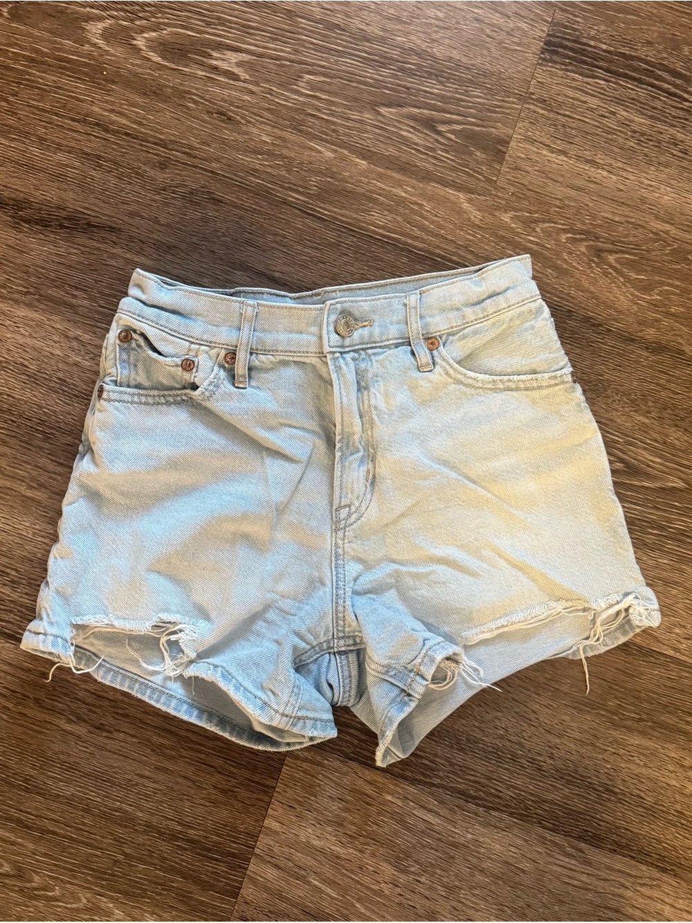 American Eagle Outfitters Light Wash High-Rise Denim Shorts